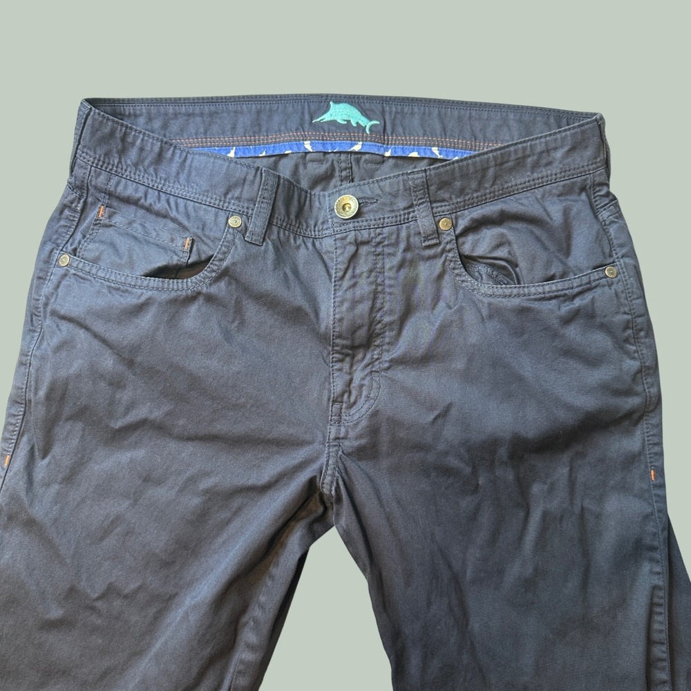 Tommy Bahama Pants Mens 33x30 Boracay Navy Blue Pima Cotton Stretch Chino Soft